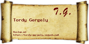 Tordy Gergely névjegykártya